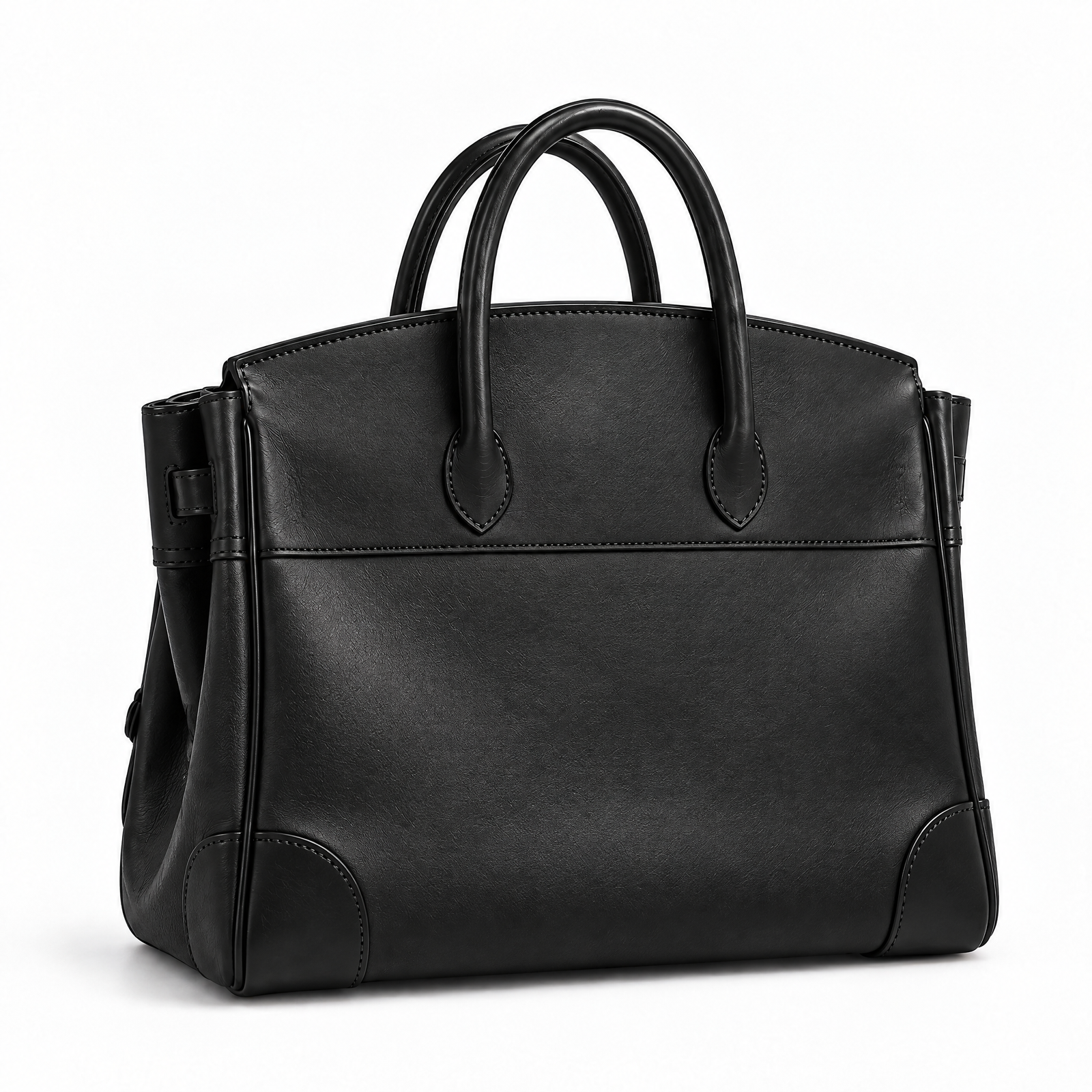 The Vivienne Top Handle Bag in Jet Black, rear