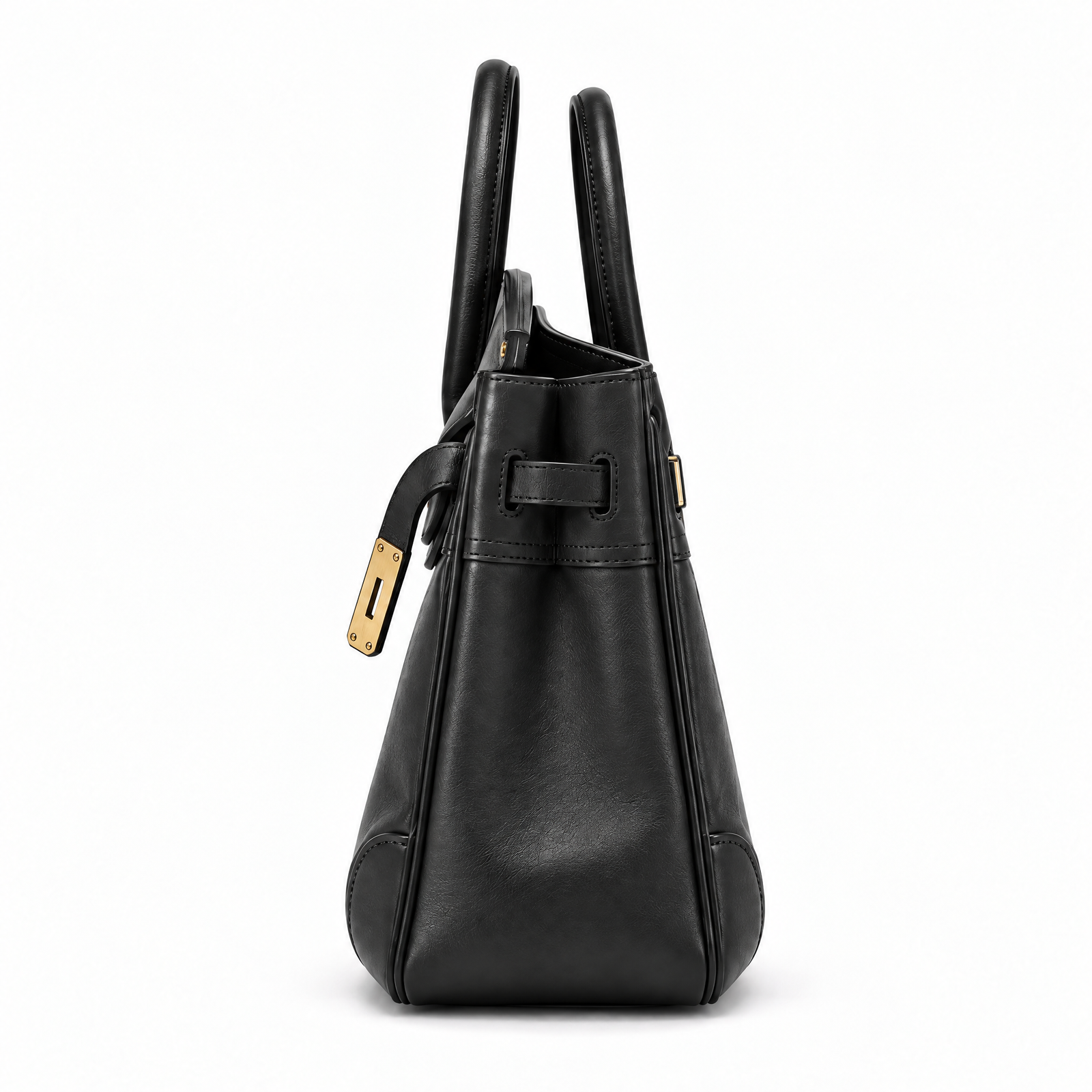 The Vivienne Top Handle Bag in Jet Black, side
