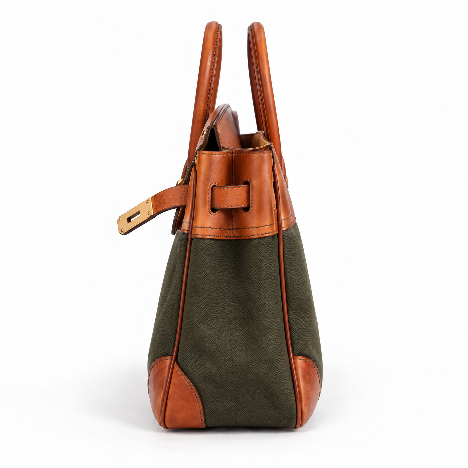 Eleanor Weekender in Army Green, side view