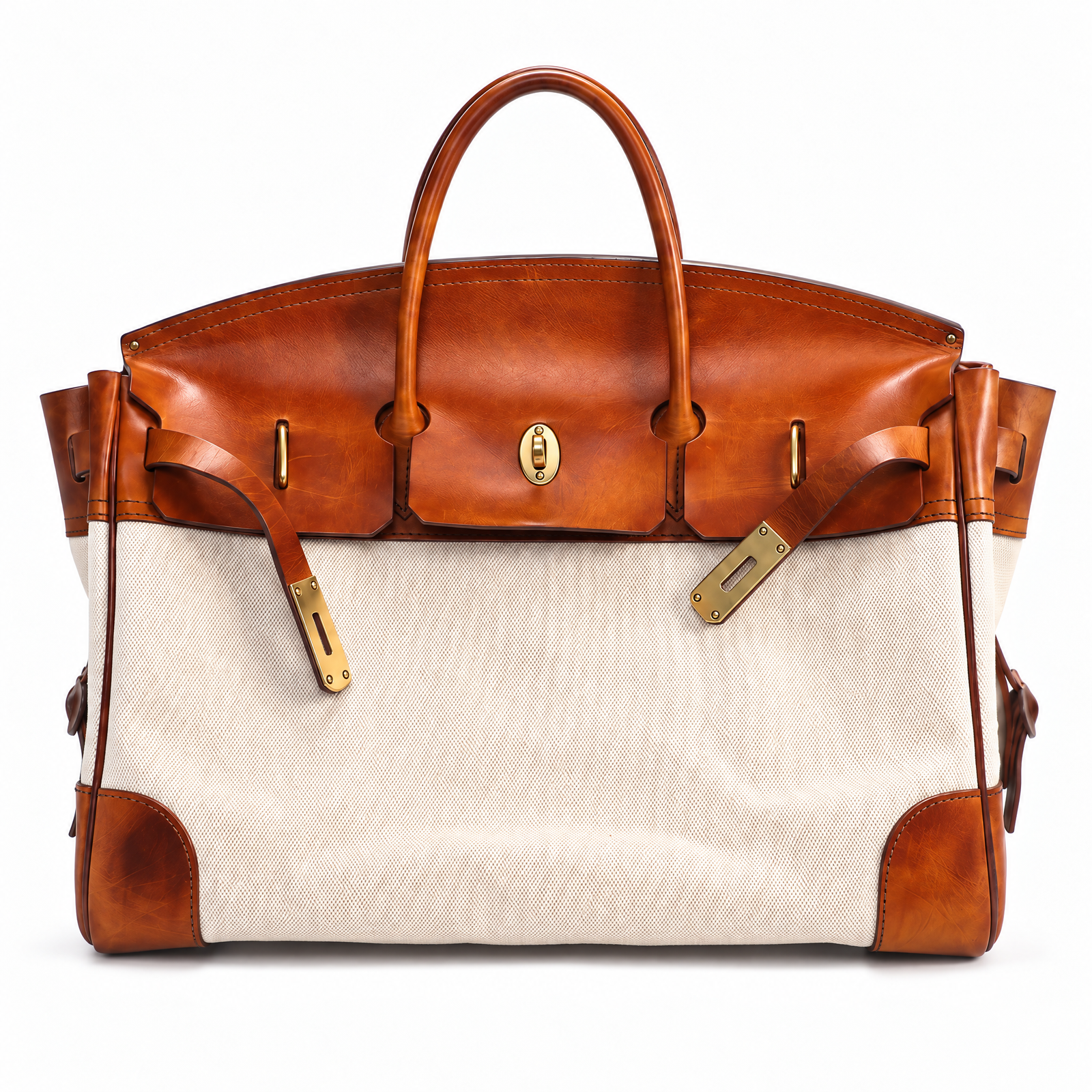 Eleanor Weekender in Cognac, front view