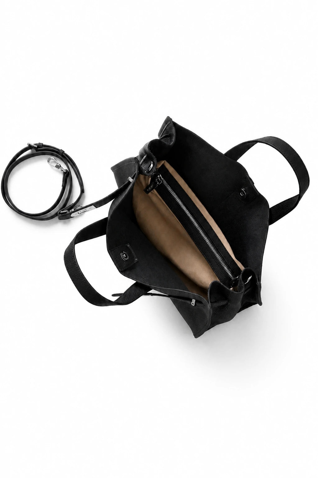 Velantra Margot Leather Tote - Midnight Black Interior