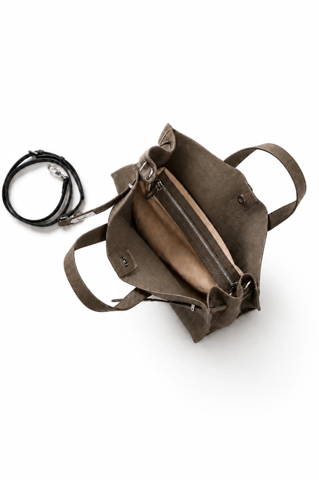 Velantra Margot Leather Tote - Coffee Brown Interior