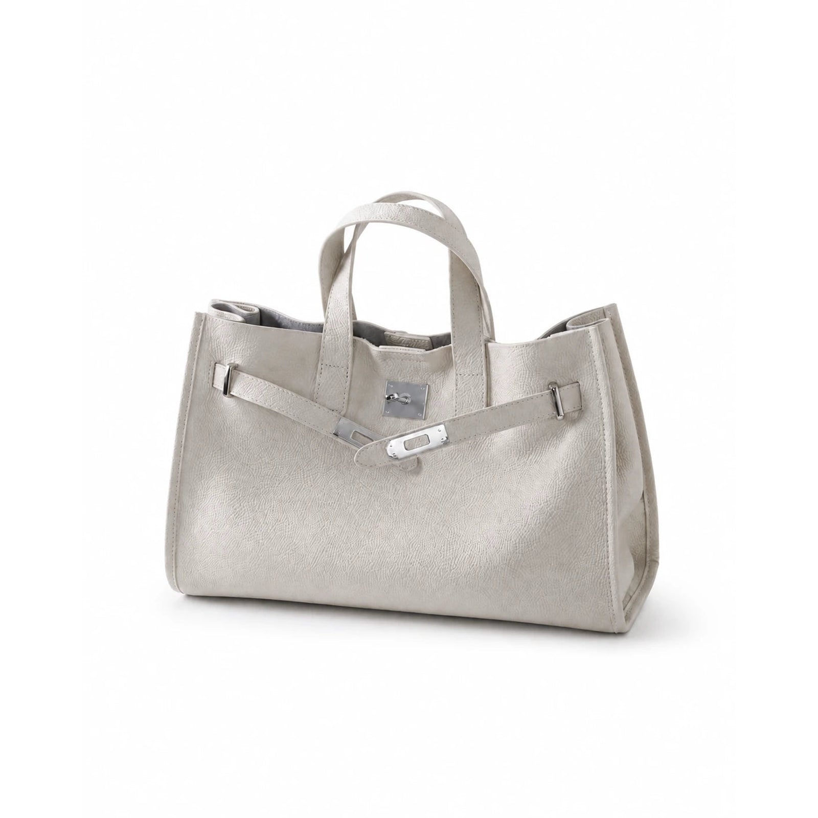 Velantra Margot Leather Tote - Cream 3/4 Front
