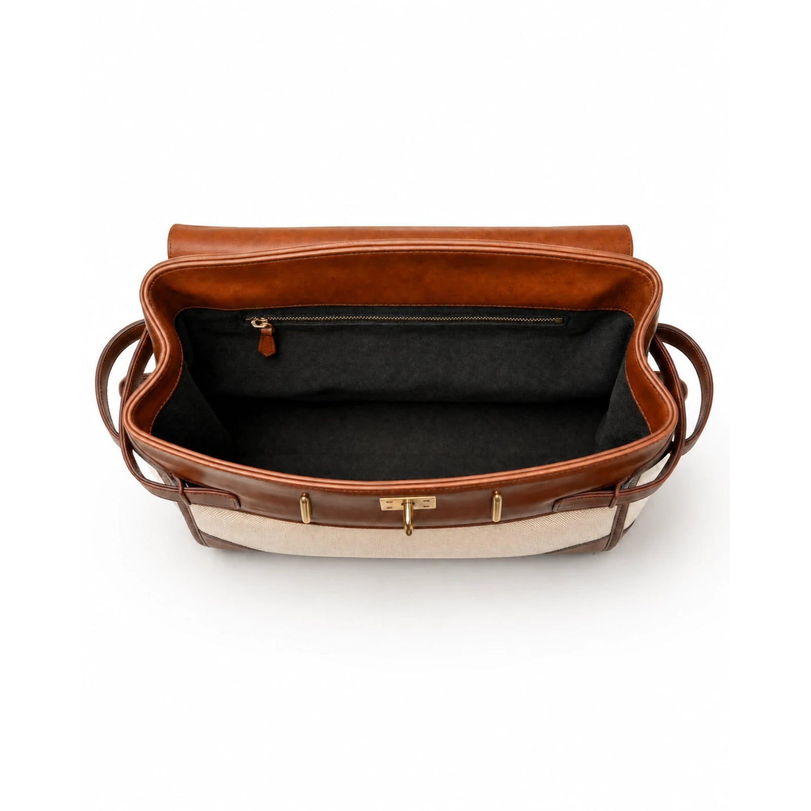 Velantra Delphine in Light Chocolate, lined interior with zipped pocket