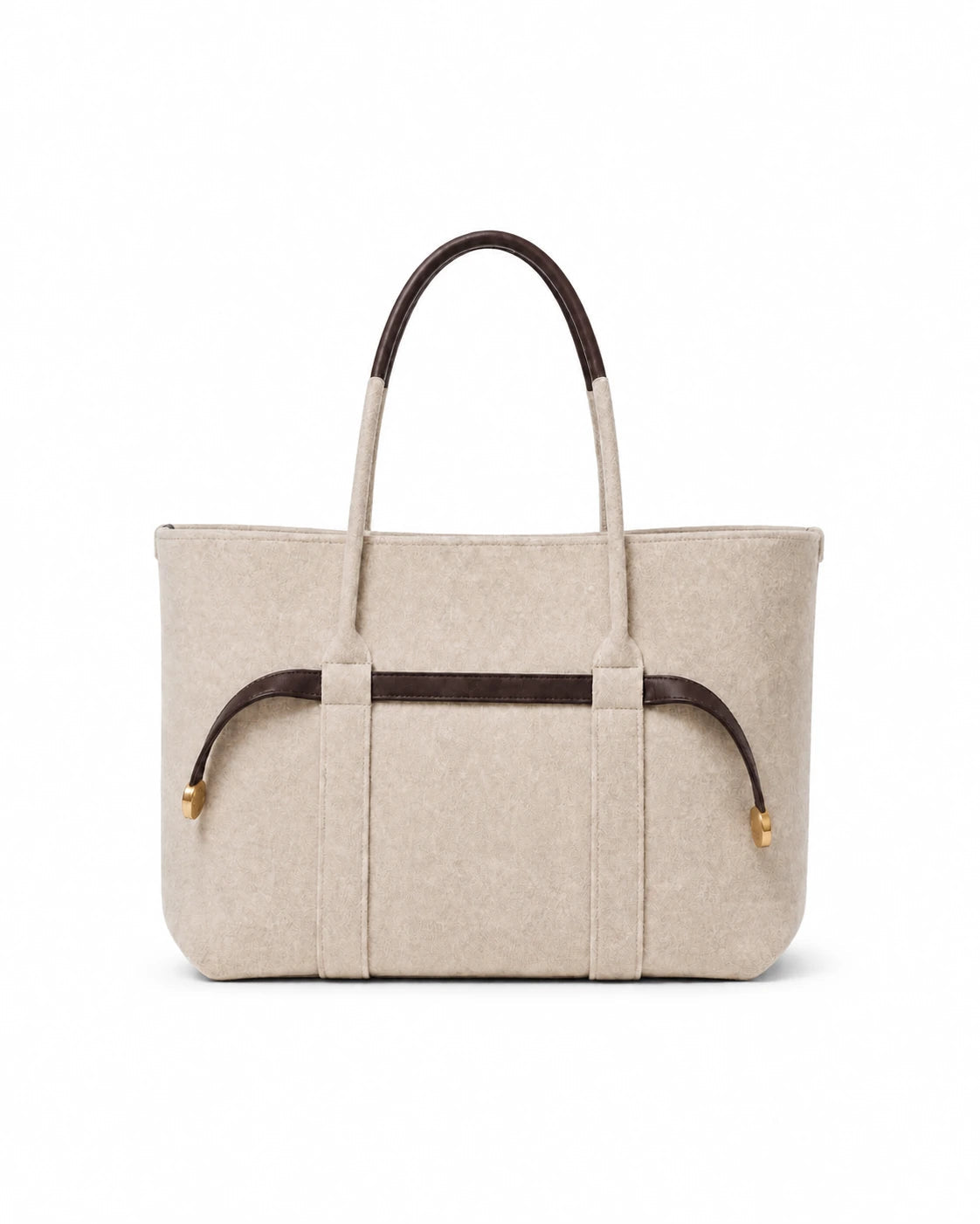 The Colette Wool Tote in Espresso, front view