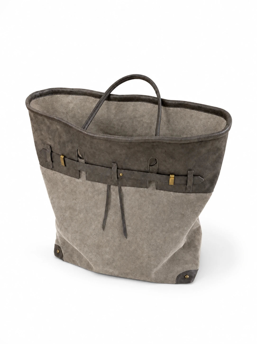 The Juliette Suede Tote in Stone, interior