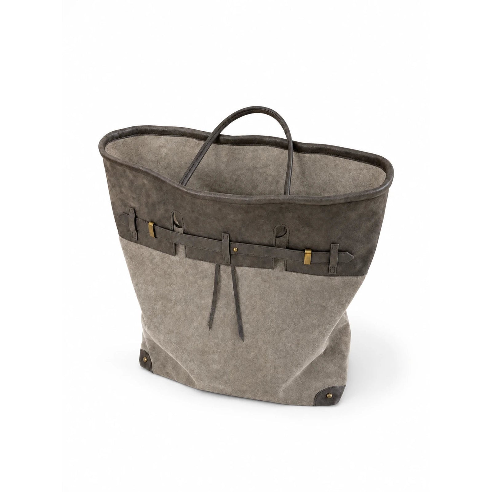 The Juliette Suede Tote in Stone, interior