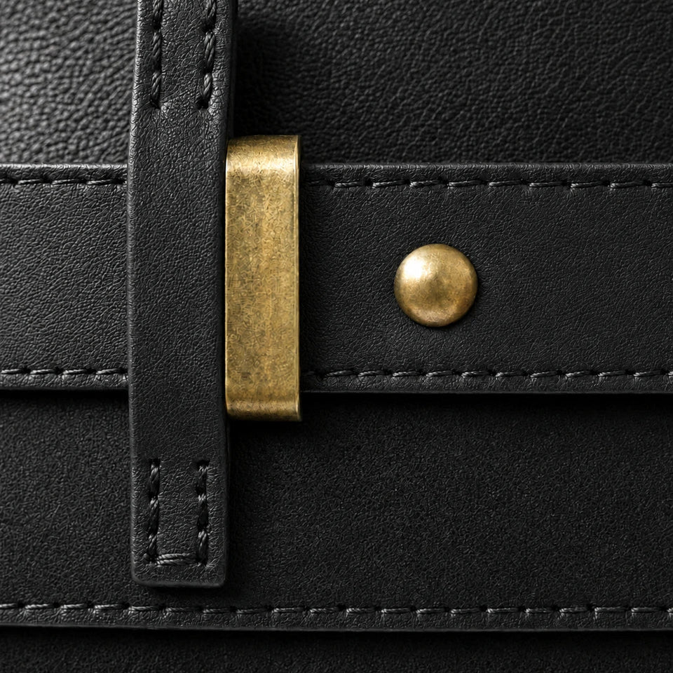 The Juliette Suede Tote in Black, detail