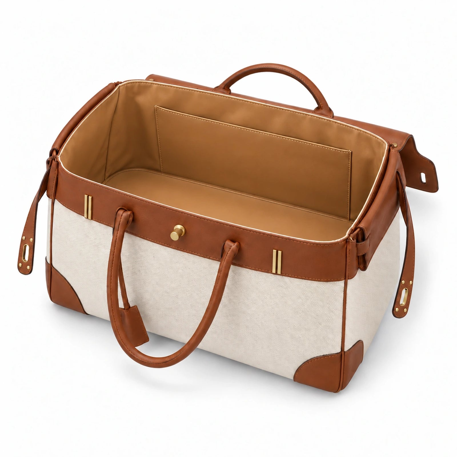 Velantra Weekender in Cognac, interior view