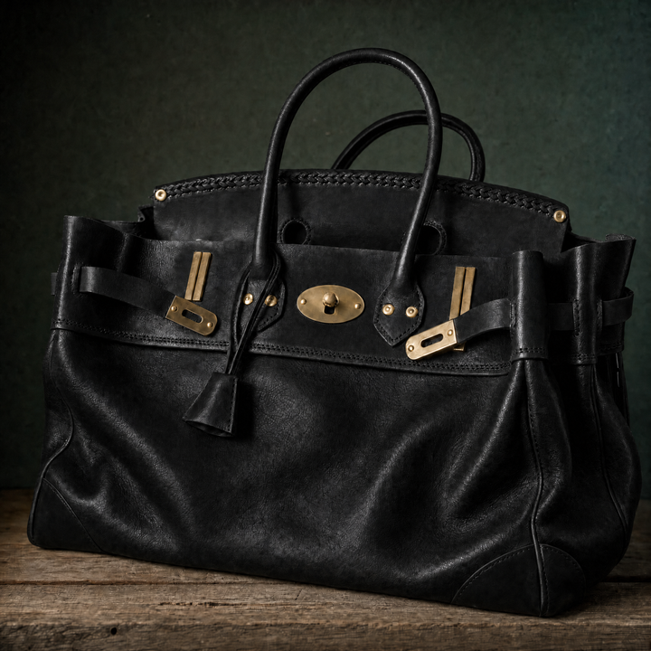 The Vivienne Top Handle Bag in Black, front 