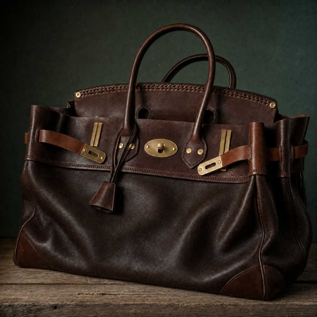 The Vivienne Top Handle Bag in Chocolate, front 