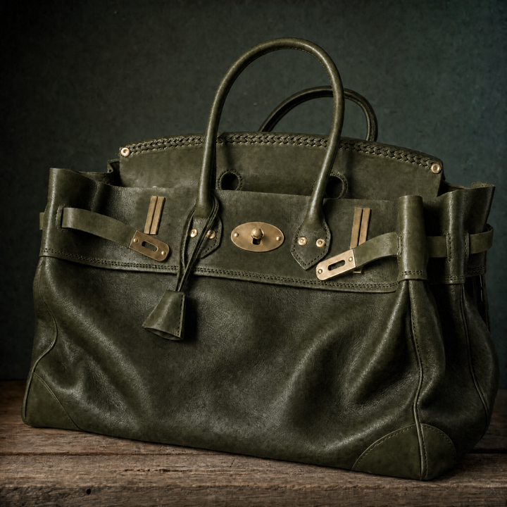 The Vivienne Top Handle Bag in Olive, front 