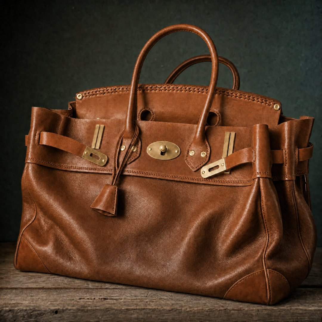 The Vivienne Top Handle Bag in Cognac, front 