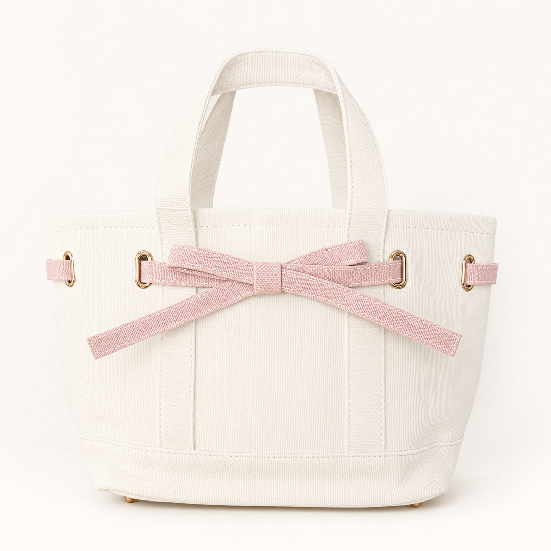 Velantra Bow Tote - Pink Front 
