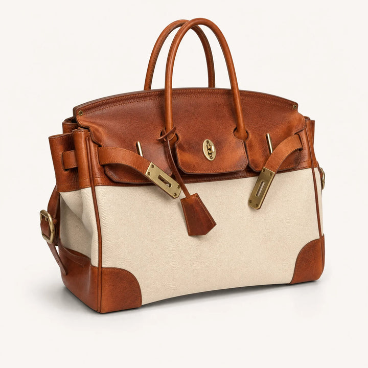 Velantra Weekender in Light Chocolate, three-quarter view