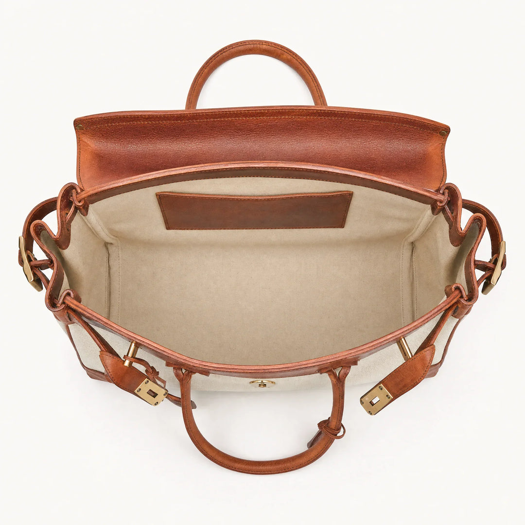 Velantra Weekender in Light Chocolate, interior view