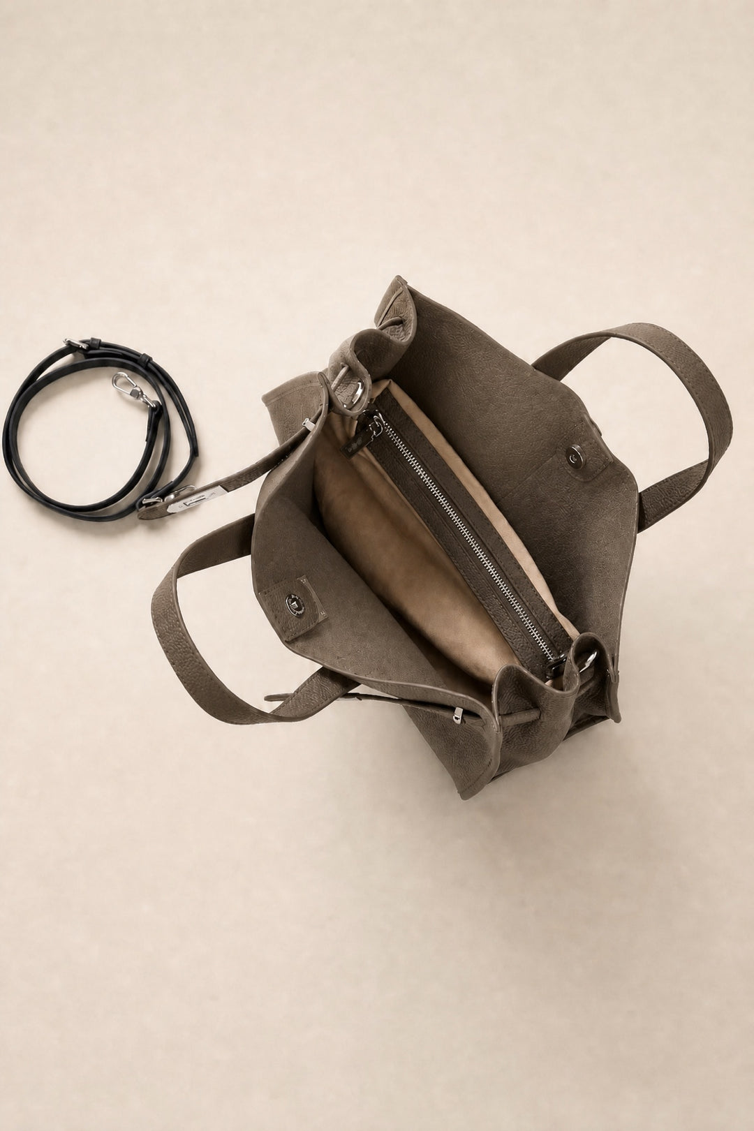 Velantra Margot Leather Tote - Coffee Brown Interior 