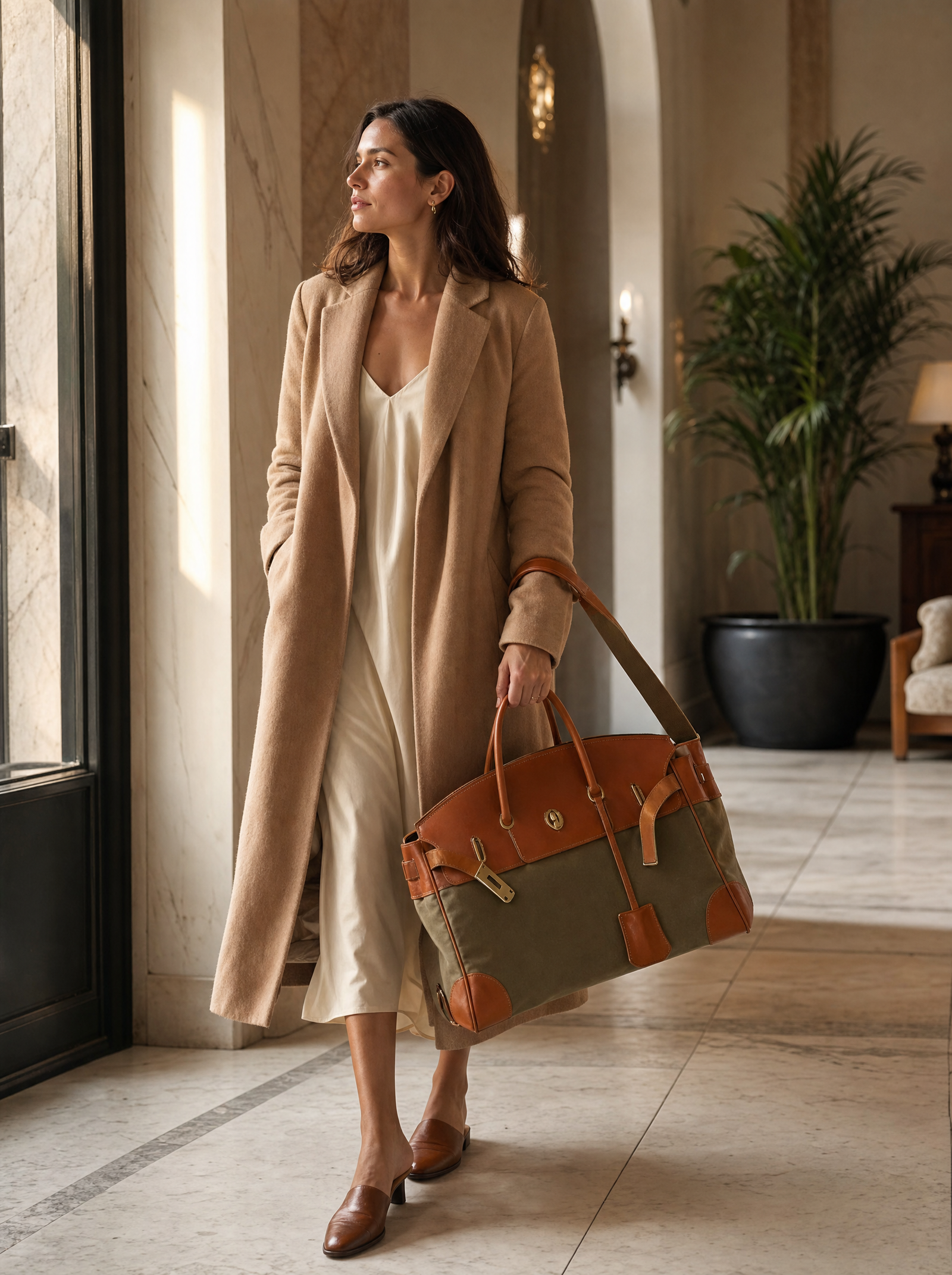 British waxed canvas — water-resistant, made to patina