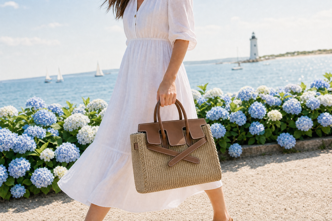 Velantra Straw Tote - Light Chocolate Coastal outdoor 