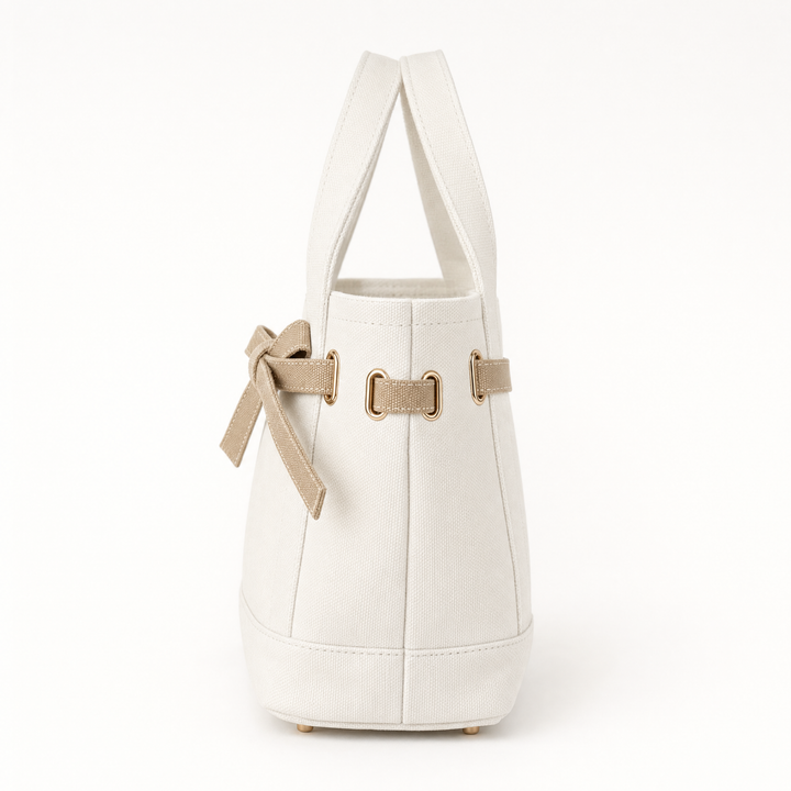 Velantra Bow Tote - Sand Side 