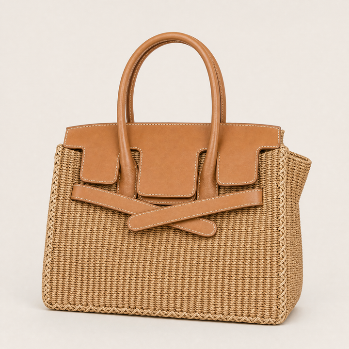 Velantra Sofia Woven Tote - Caramel Hero 