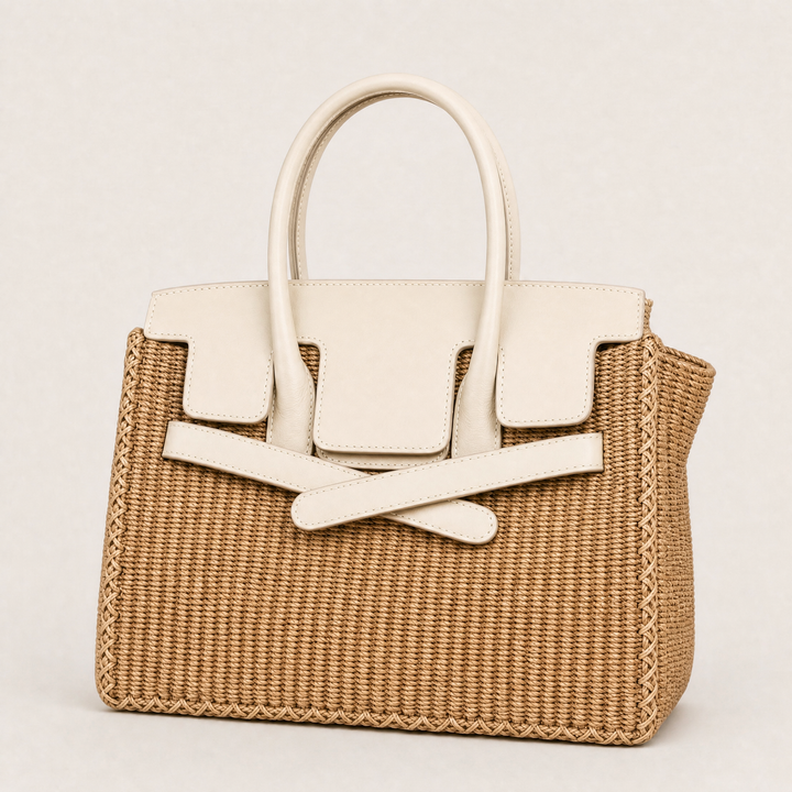 Velantra Sofia Woven Tote - Cream Hero 