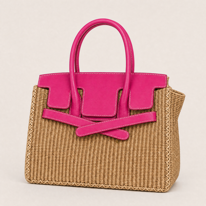 Velantra Sofia Woven Tote - Lady Pink Hero 