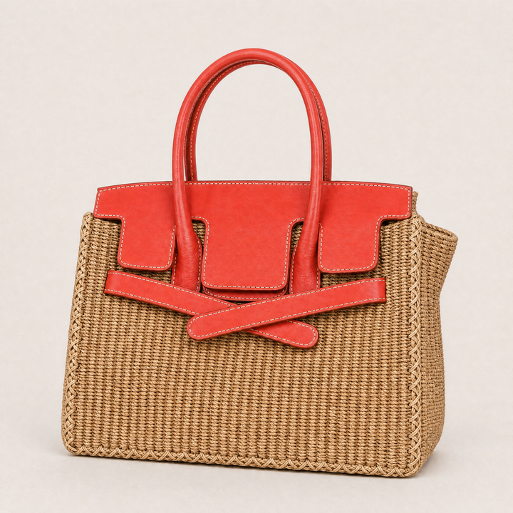 Velantra Sofia Woven Tote - Lightning Orange Hero 
