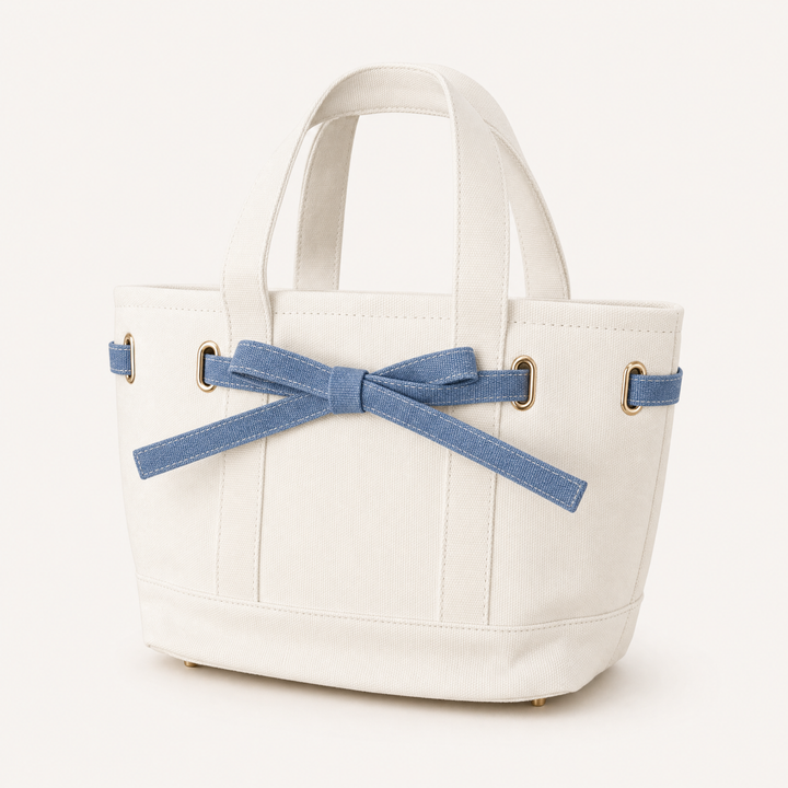 Velantra Bow Tote - Denim Three-quarter 