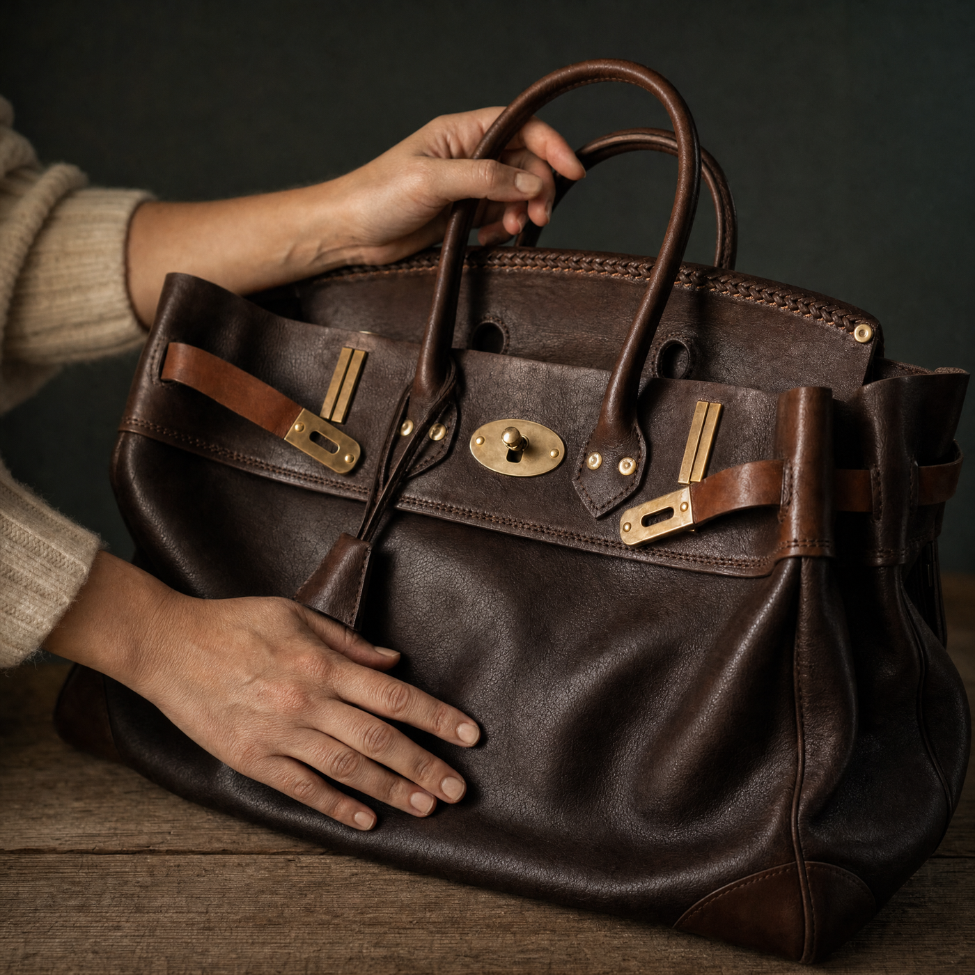 The leather, not the logo