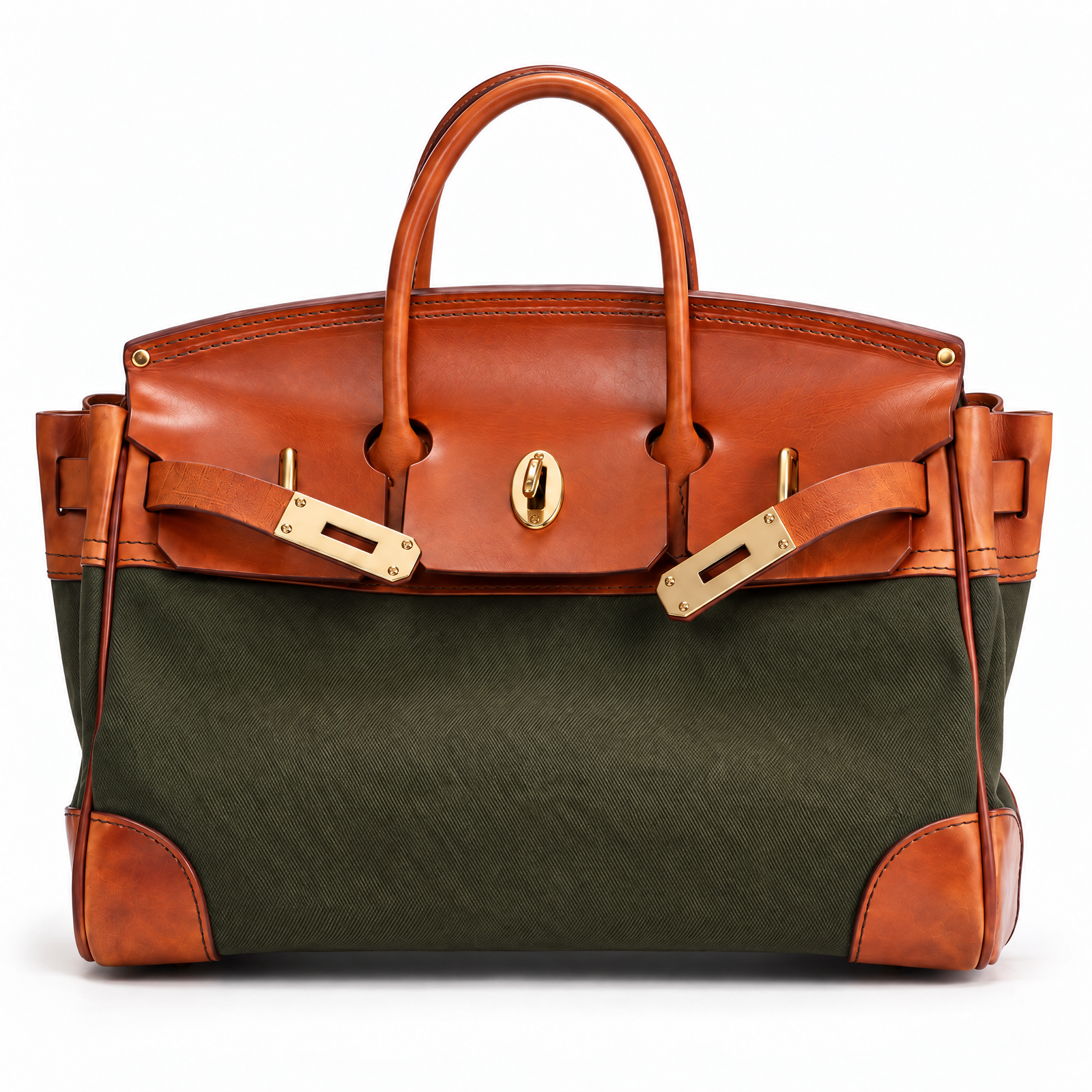 Eleanor Weekender in Army Green, front view