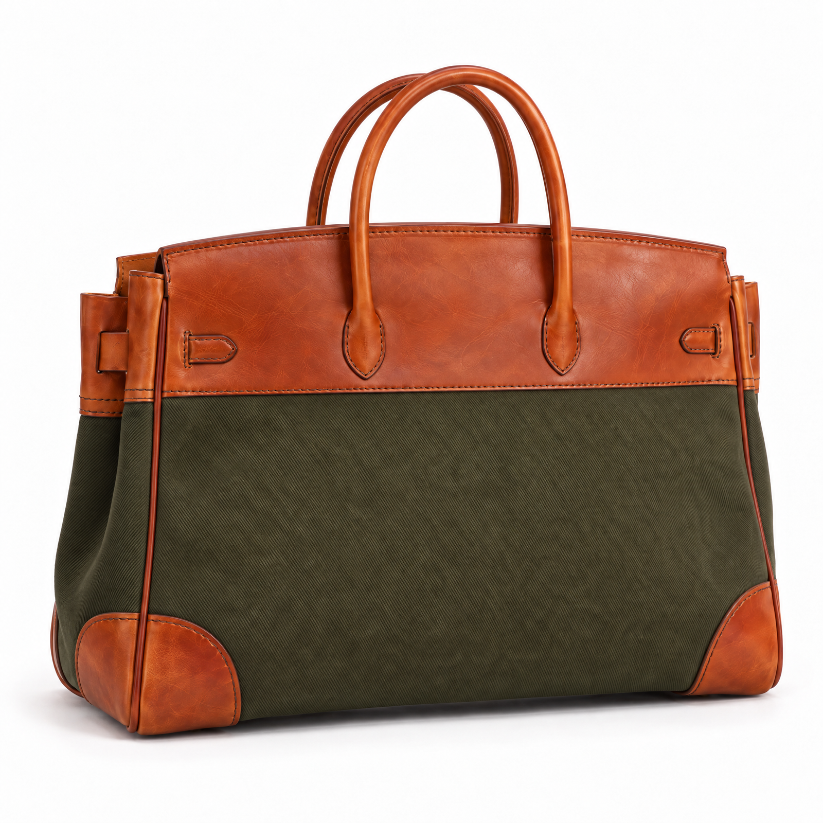 Eleanor Weekender in Army Green, rear view