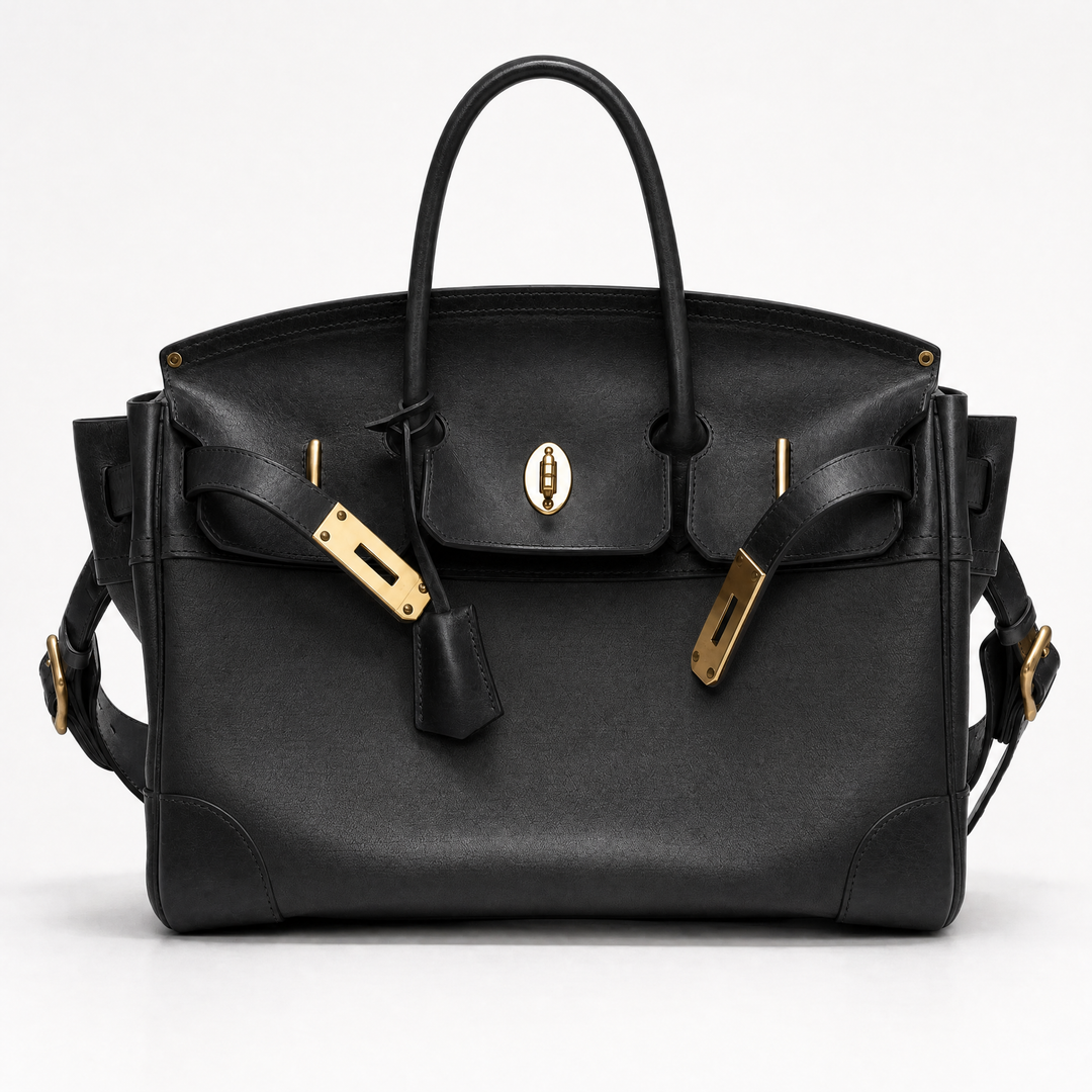 The Velantra Weekender in Black, front view