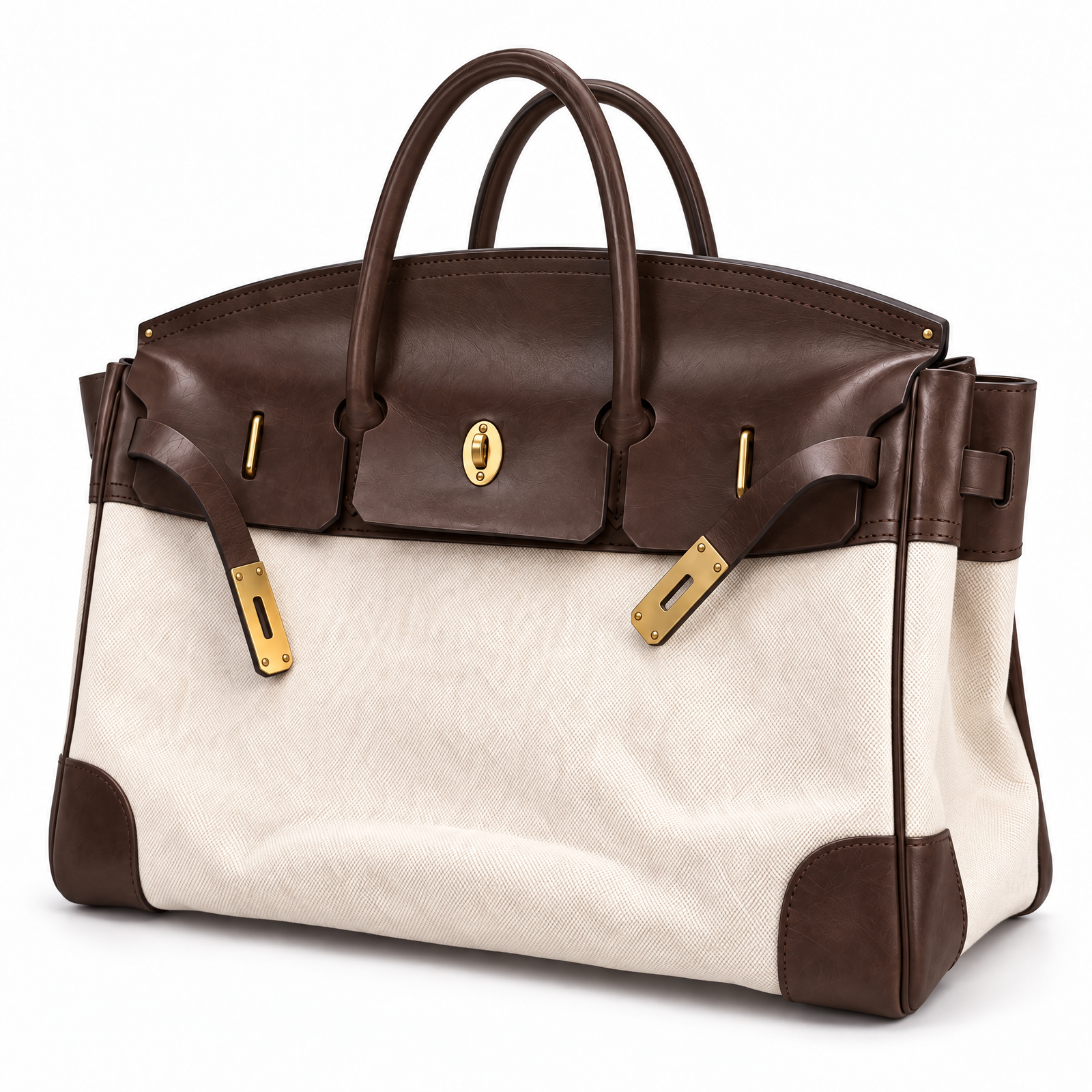 Eleanor Weekender in Espresso, three quarter view