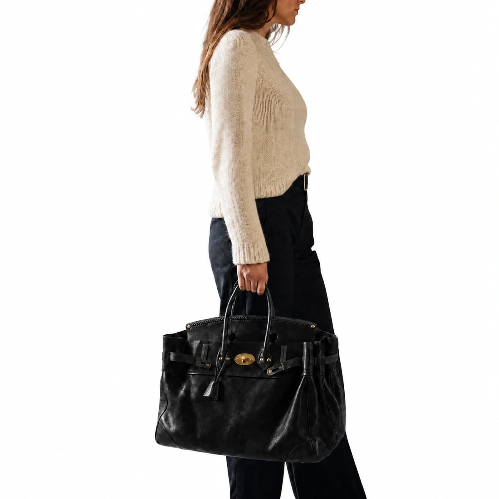 The Vivienne Top Handle Bag in Black, lifestyle