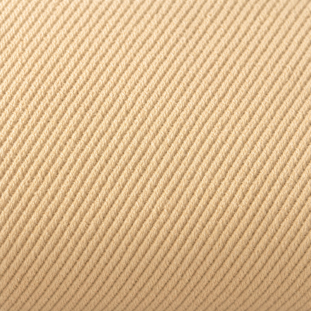 Close-up of the Delphine Light Chocolate bag’s diagonal canvas twill.