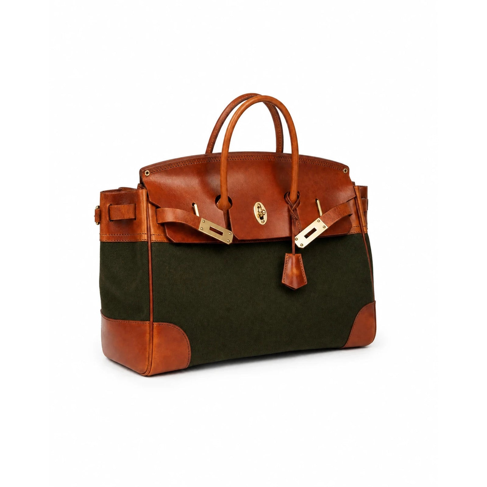 Velantra Weekender in Army Green, three-quarter view