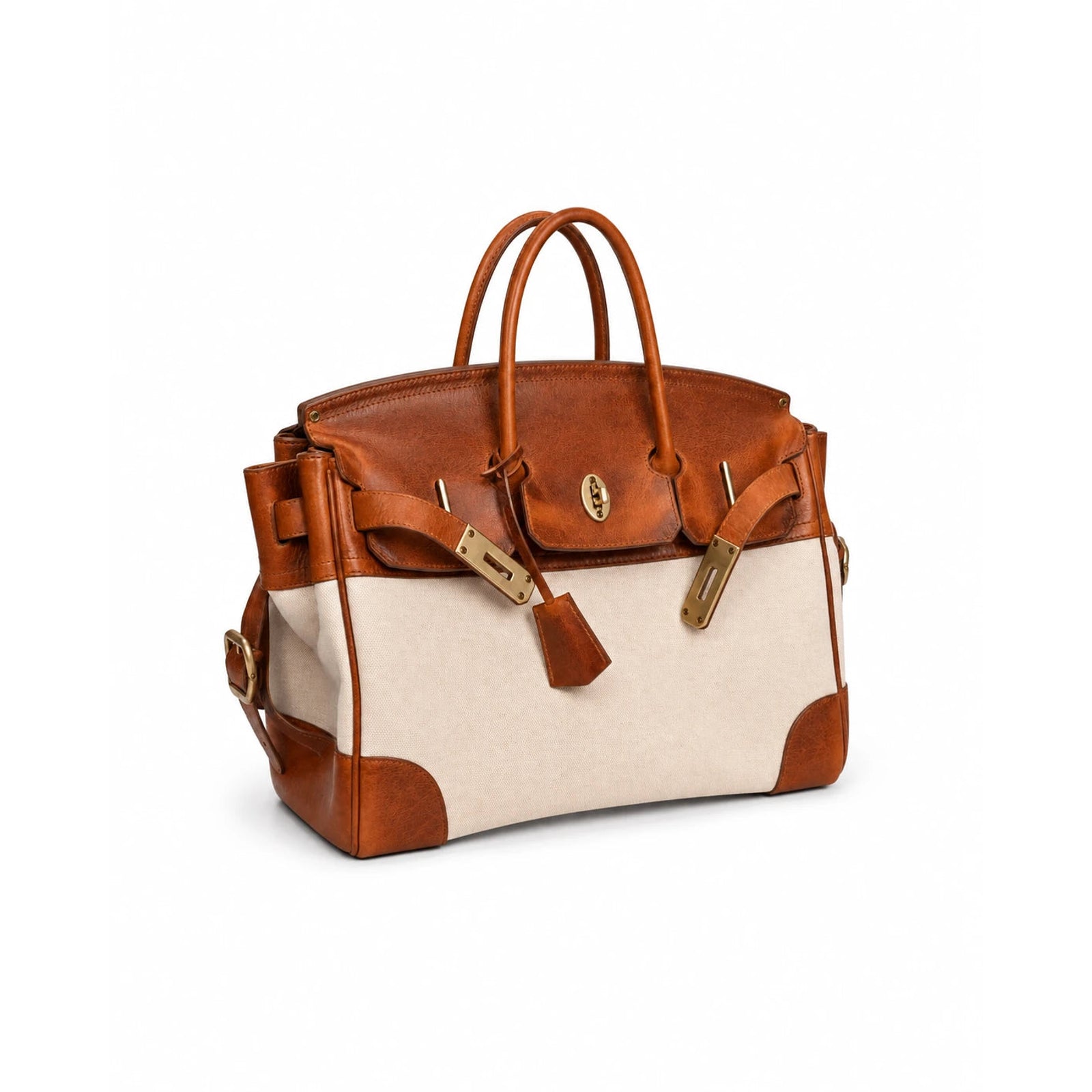 Velantra Weekender in Cognac, three-quarter view