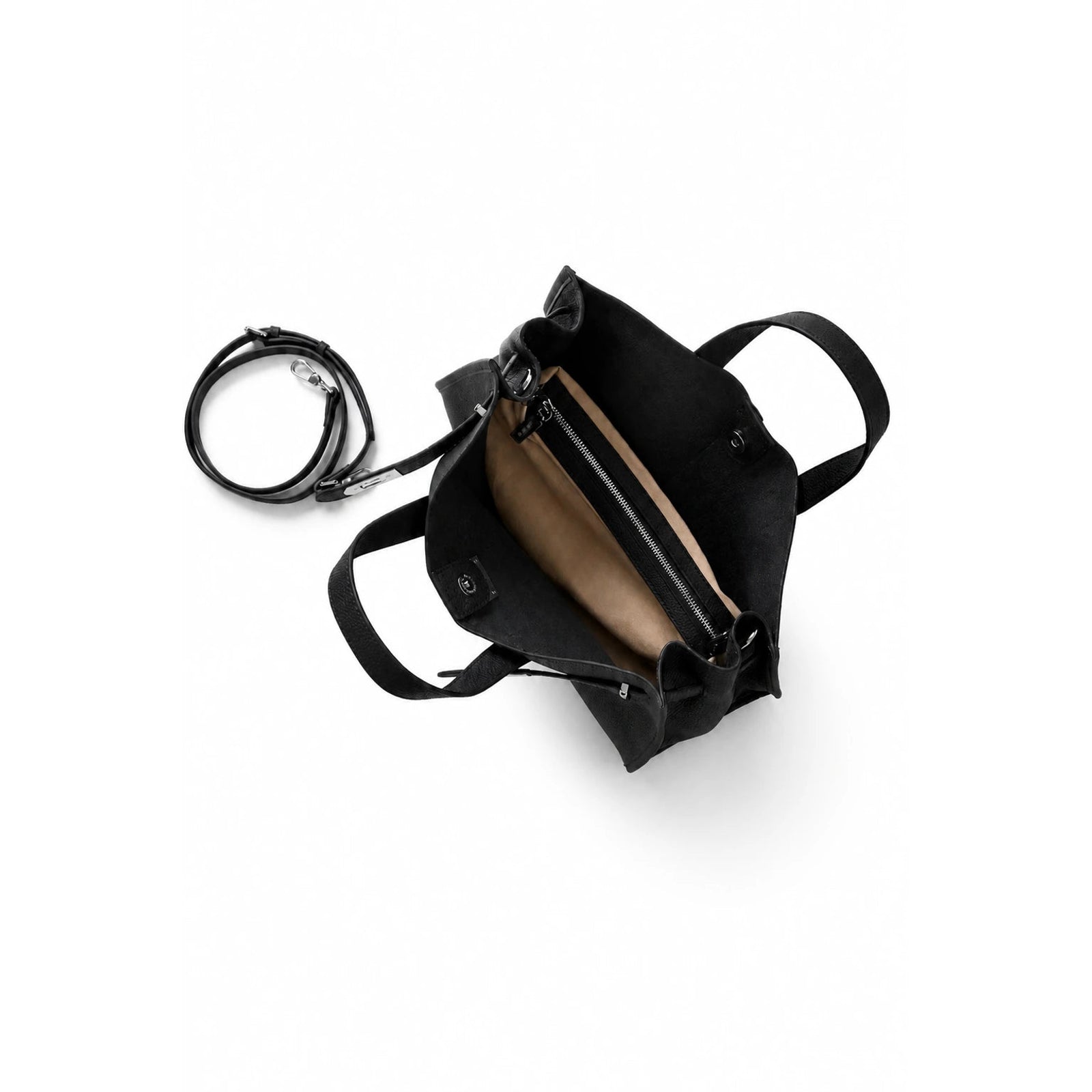 Velantra Margot Leather Tote - Midnight Black Interior