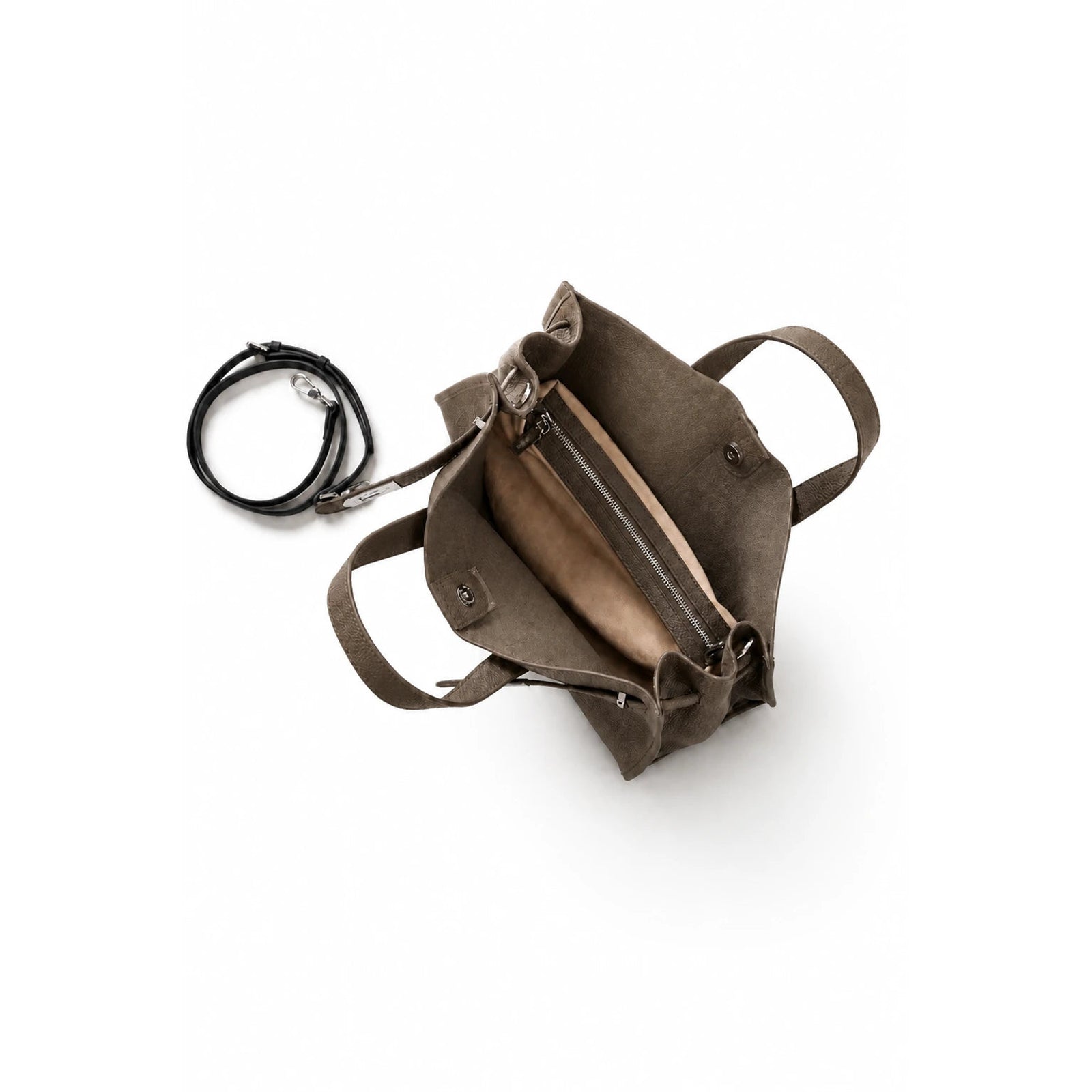 Velantra Margot Leather Tote - Coffee Brown Interior