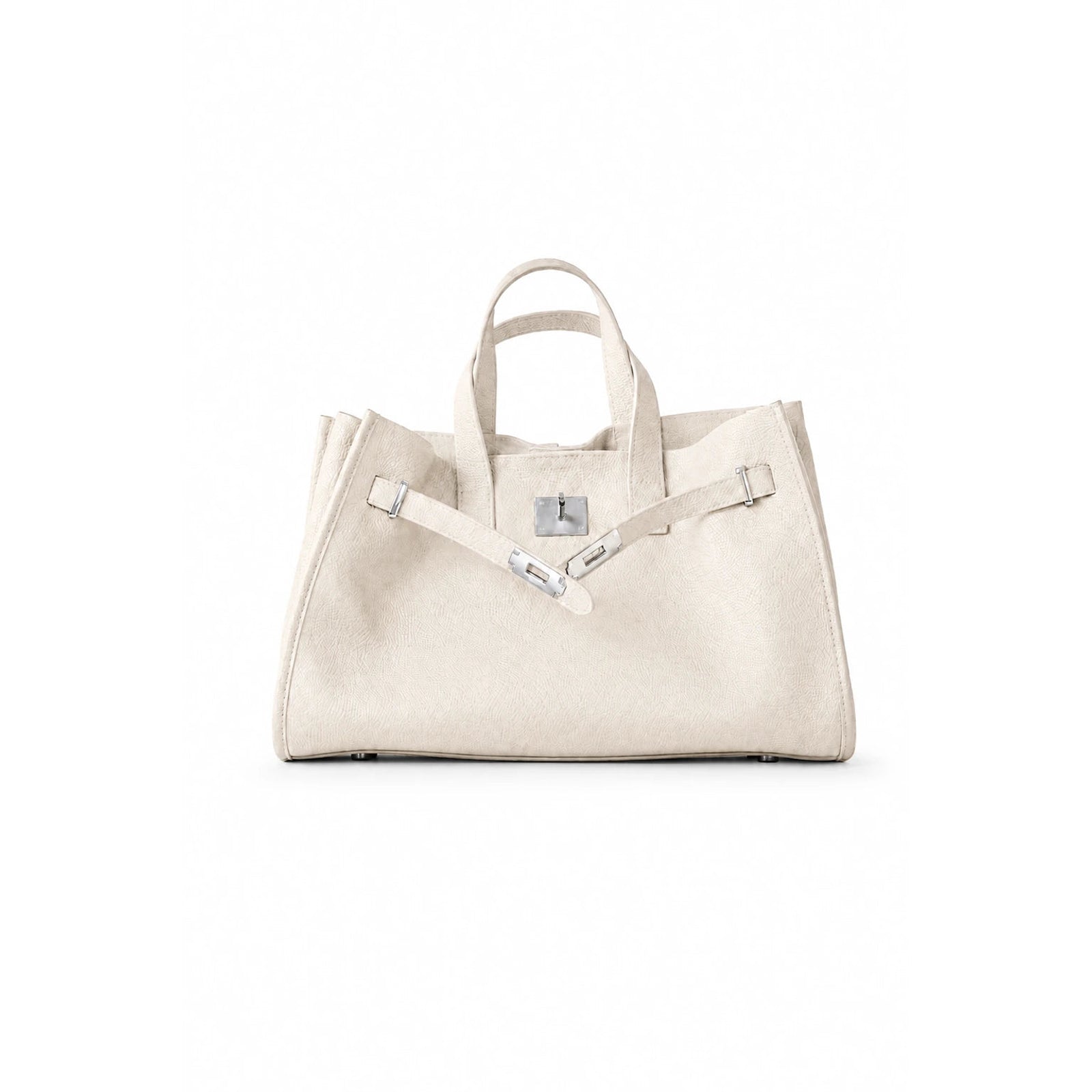 Velantra Margot Leather Tote - Cream Front