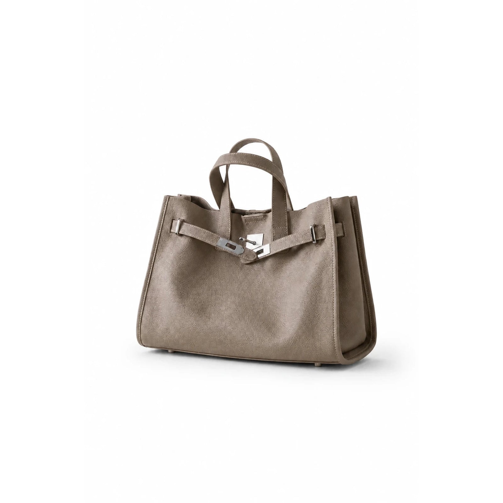 Velantra Margot Leather Tote - Taupe 3/4 Front