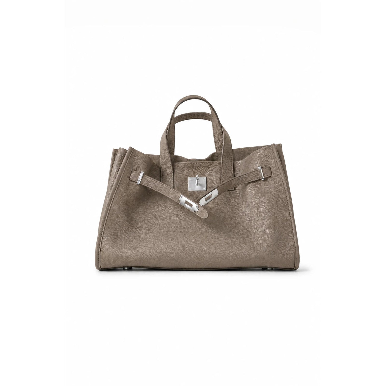 Velantra Margot Leather Tote - Taupe Front