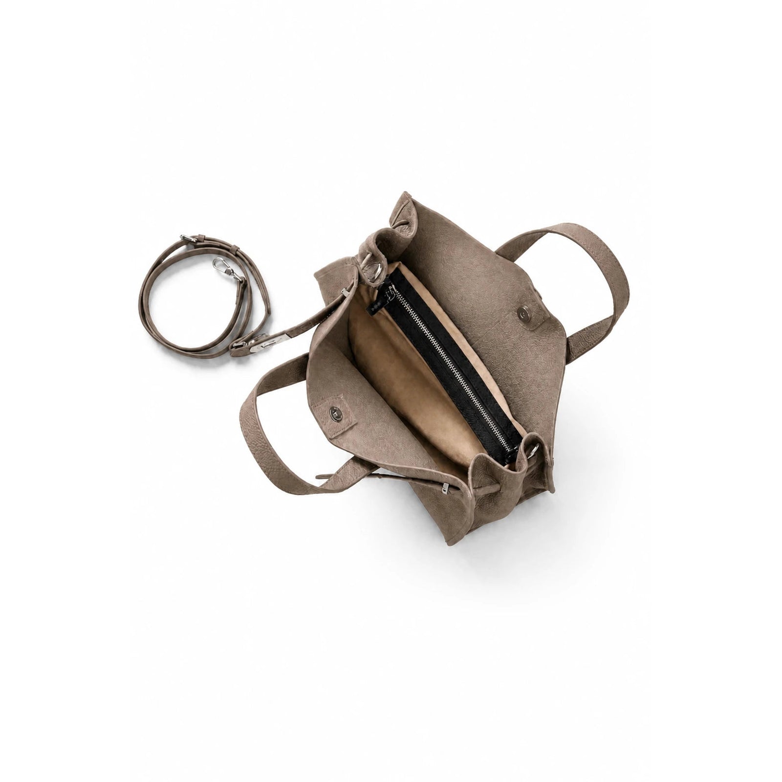 Velantra Margot Leather Tote - Taupe Interior