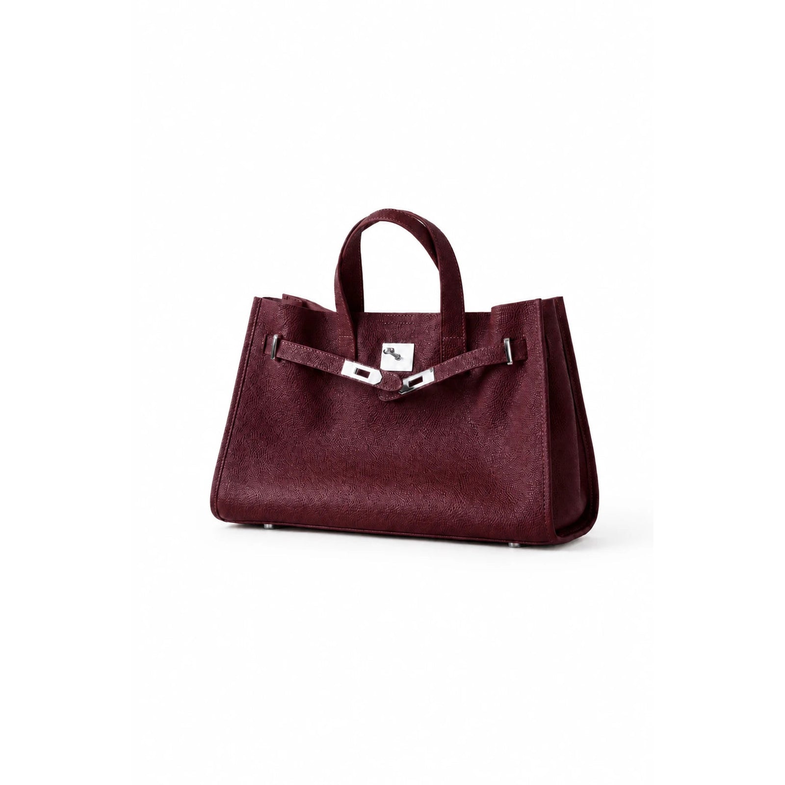Velantra Margot Leather Tote - Burgundy 3/4 Front