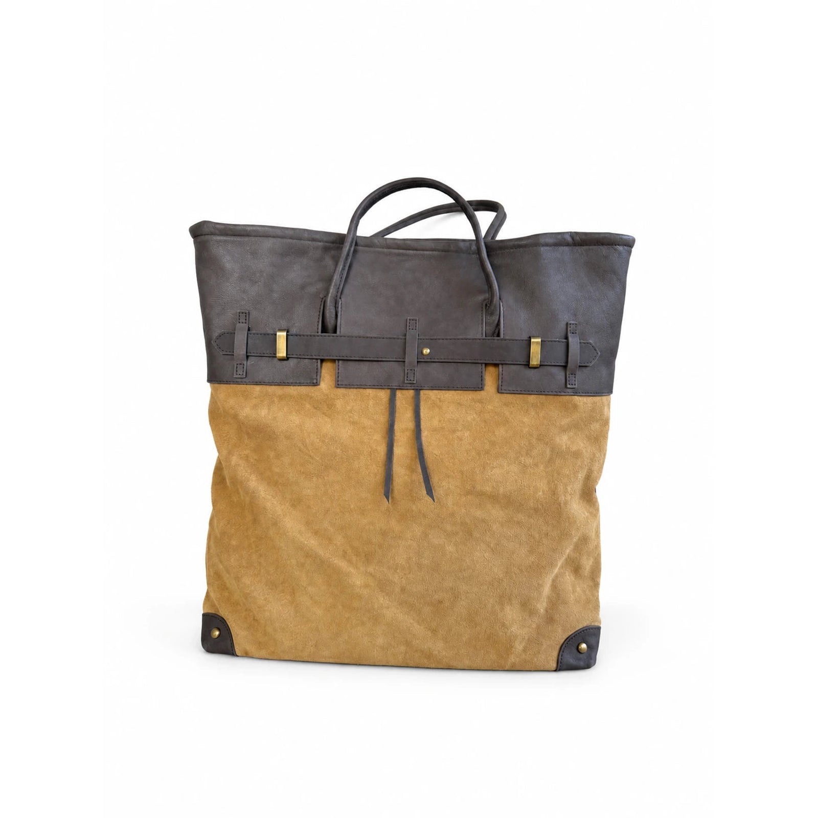 The Juliette Suede Tote in Camel, front