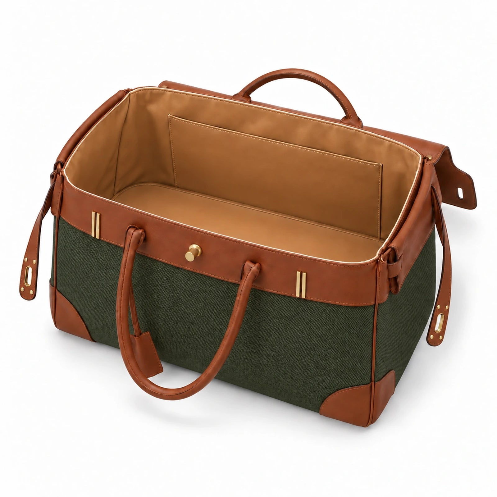 Velantra Weekender in Army Green, interior view