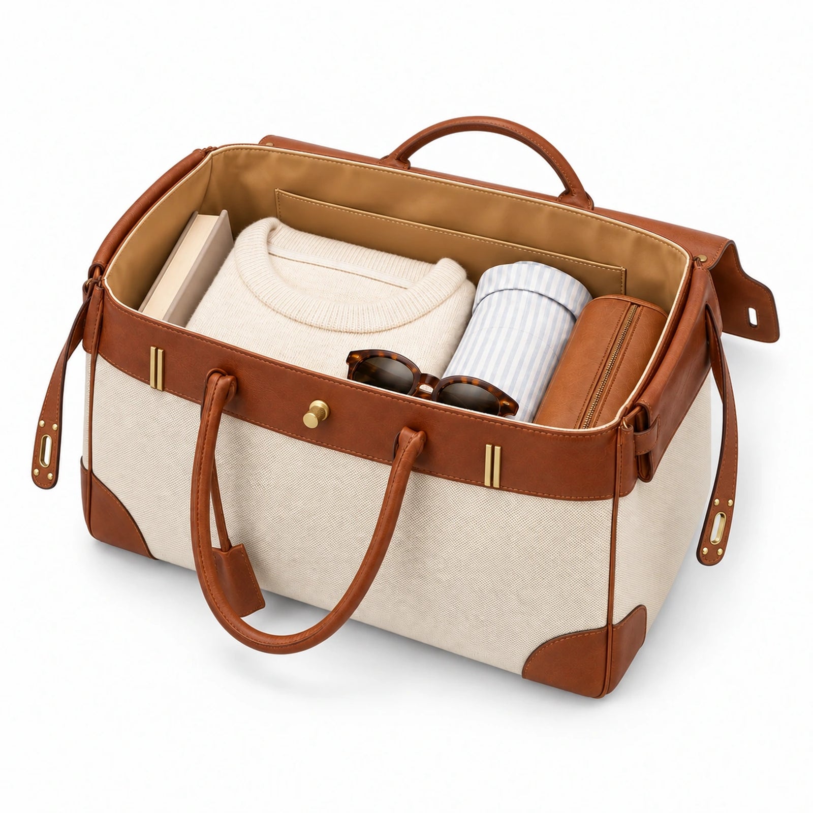 Velantra Weekender in Cognac, packed for the weekend