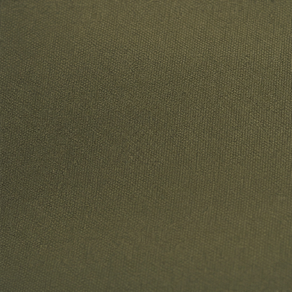 Close-up of the Eleanor Weekender’s Army Green canvas weave.